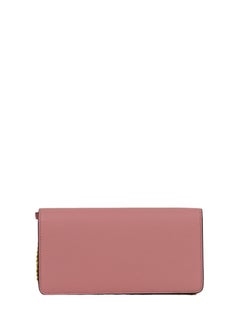 Valentino Pink Calfskin Leather V Logo Wallet on a Chain Crossbody Bag/ Clutch