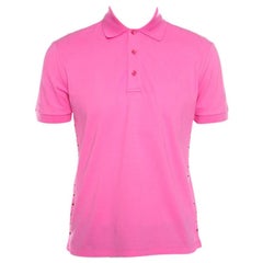 Valentino Pink Classic Pique Rockstud Untitled Polo T-Shirt M