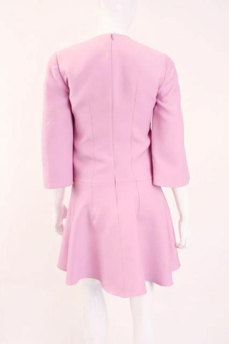 VALENTINO Pink Crepe Mini Dress In Excellent Condition For Sale In Georgetown, ME