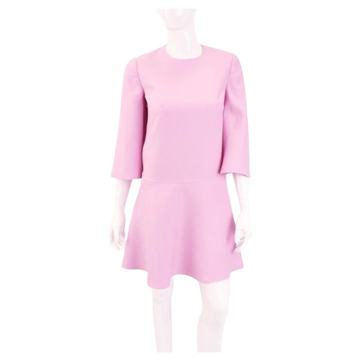 VALENTINO Pink Crepe Mini Dress For Sale