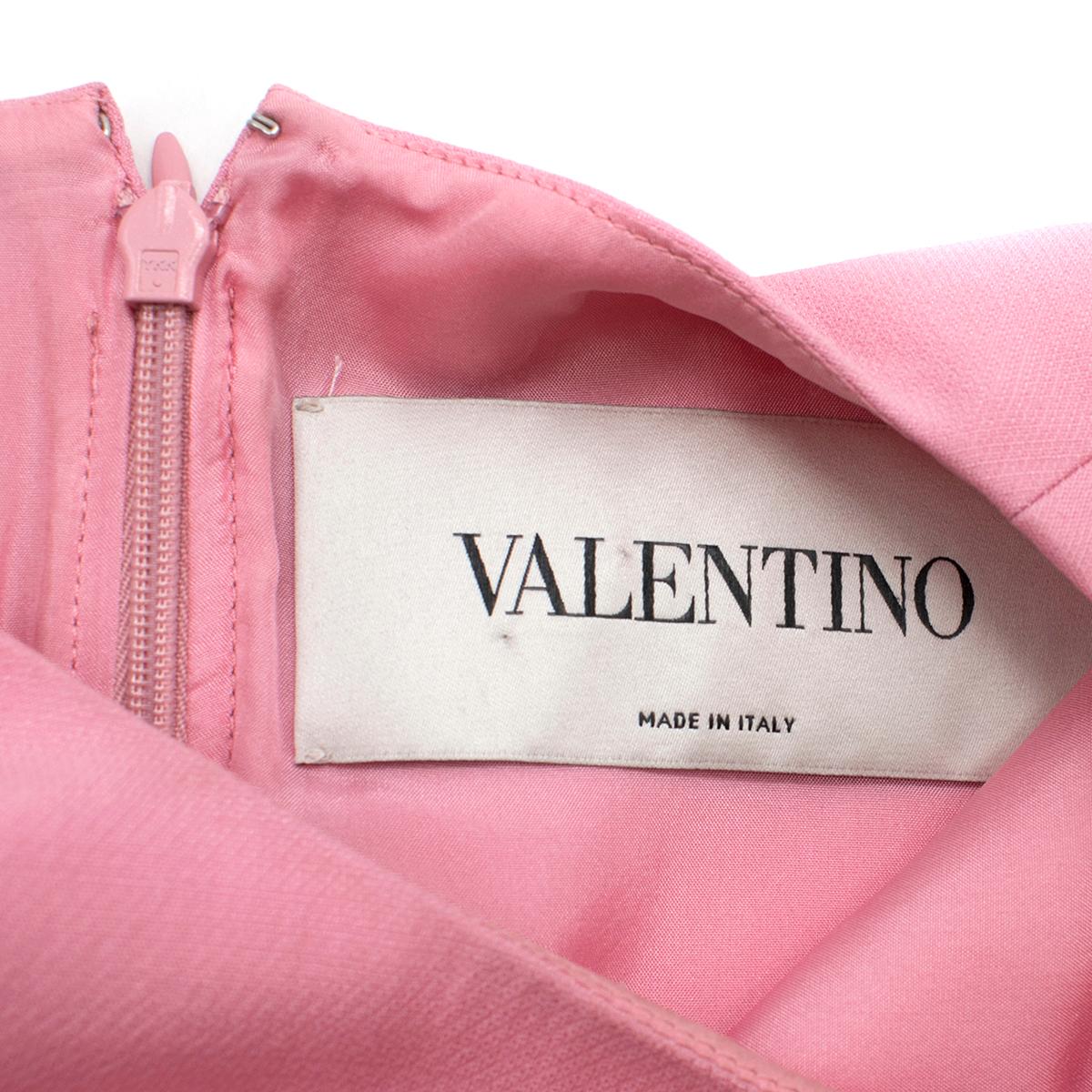 Valentino Pink Crepe Ruffle Sleeve Dress IT 42 1