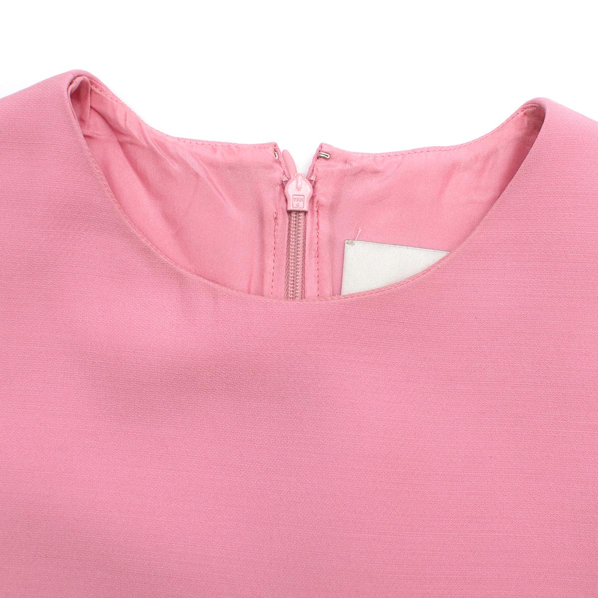 Valentino Pink Crepe Ruffle Sleeve Dress IT 42 2