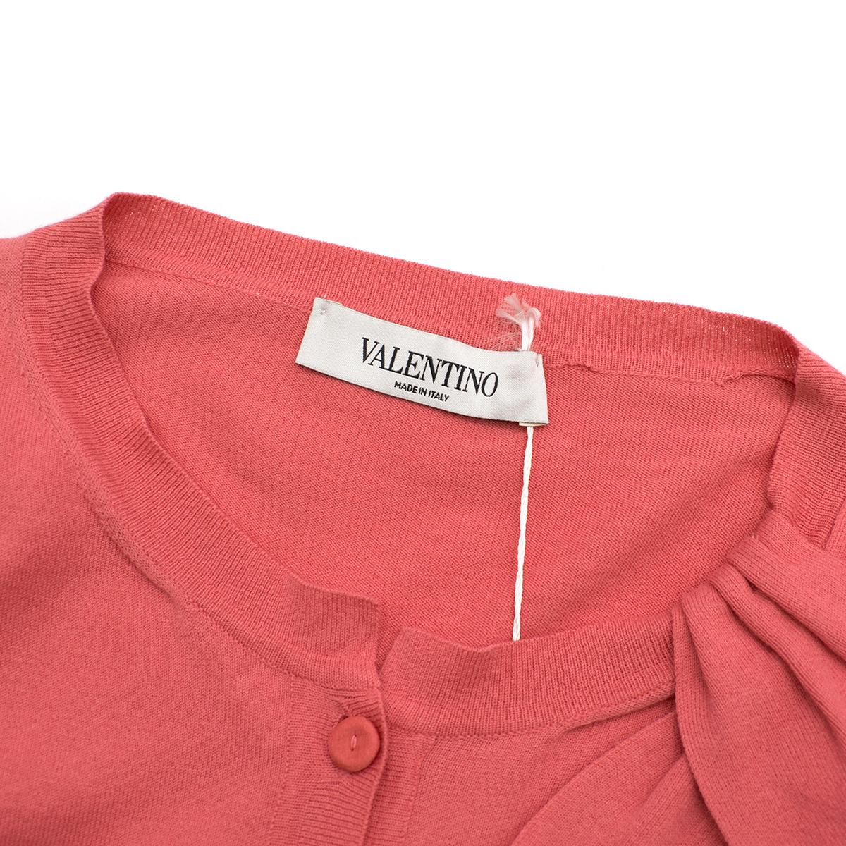 Women's Valentino Pink Cropped Cardigan - Size US 12 For Sale