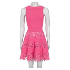 Valentino Pink Lace Detail Dress - Size XS