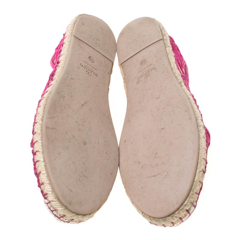 Valentino Pink Lace Espadrilles Size 39 2