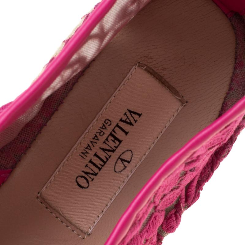 Valentino Pink Lace Espadrilles Size 39 3