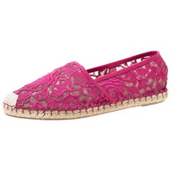 Valentino Pink Lace Espadrilles Size 39