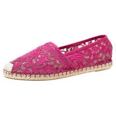 Valentino Pink Lace Espadrilles Size 39
