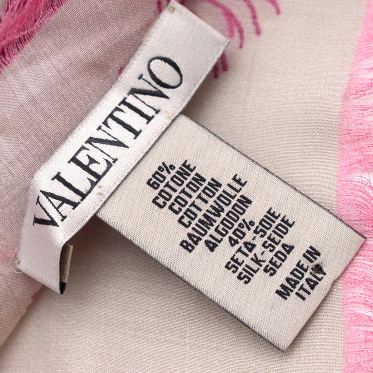 Valentino Pink Lace Print Scarf  In Good Condition In London, GB