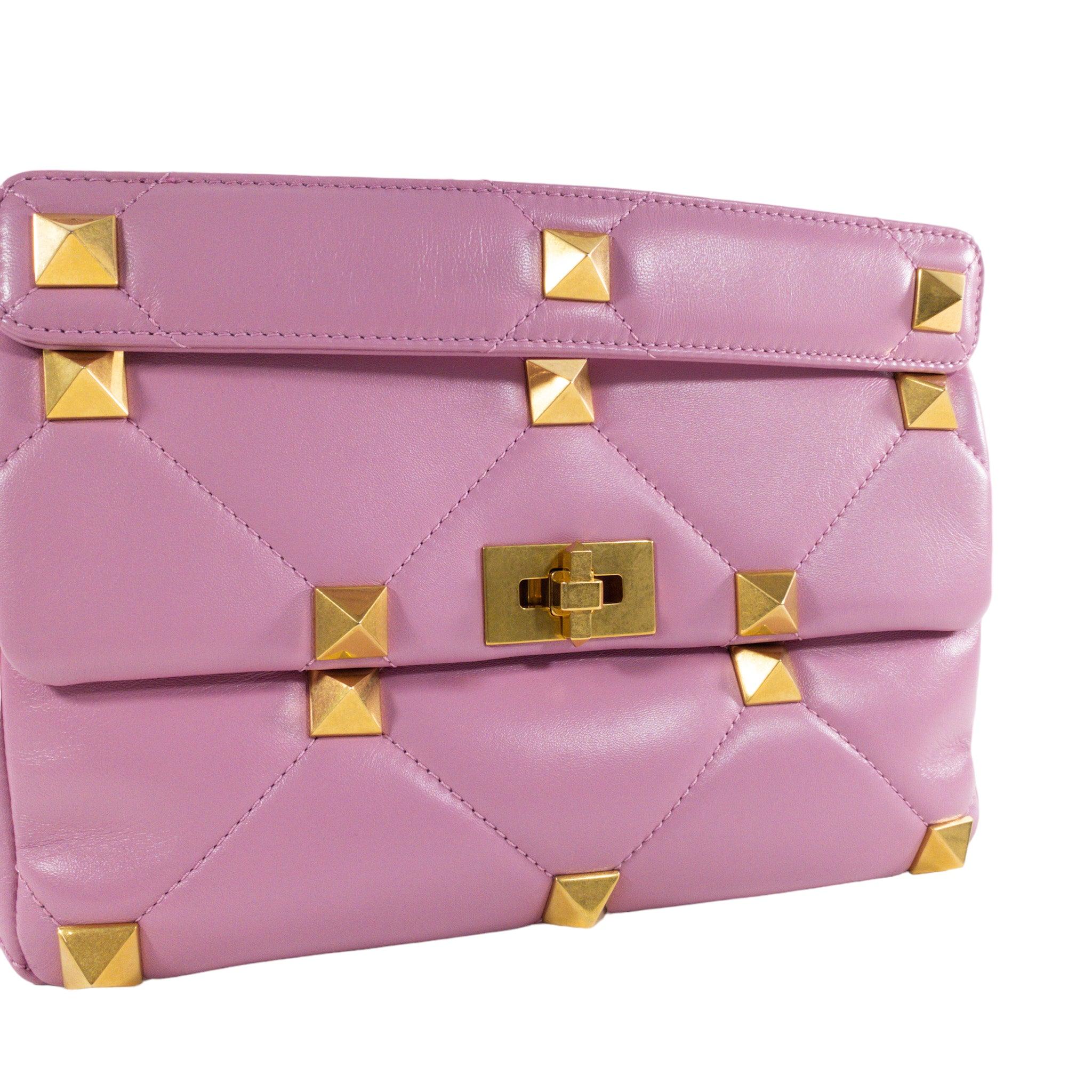 Valentino Pink Large Roman Stud Flap  For Sale 1