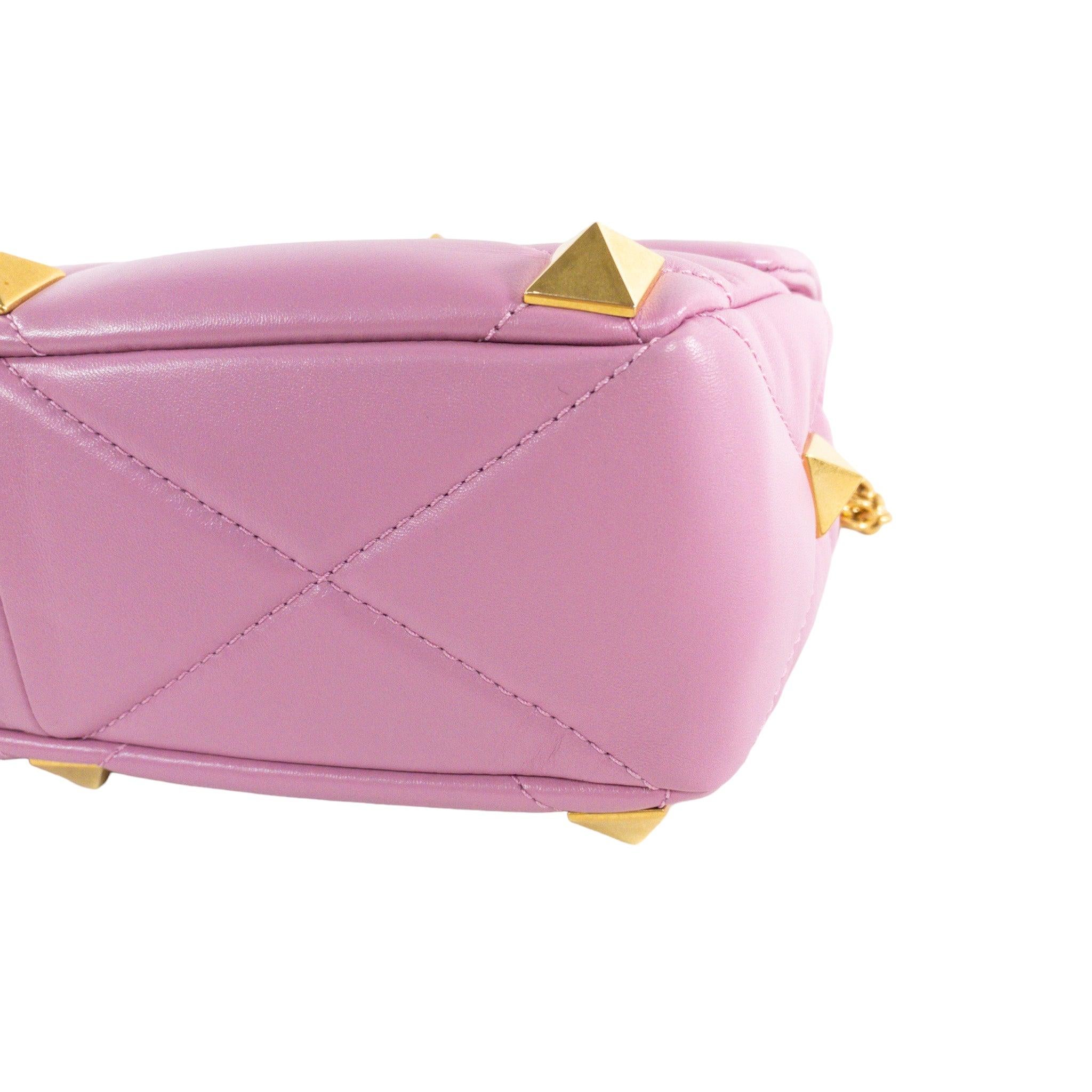 Valentino Pink Large Roman Stud Flap  For Sale 2