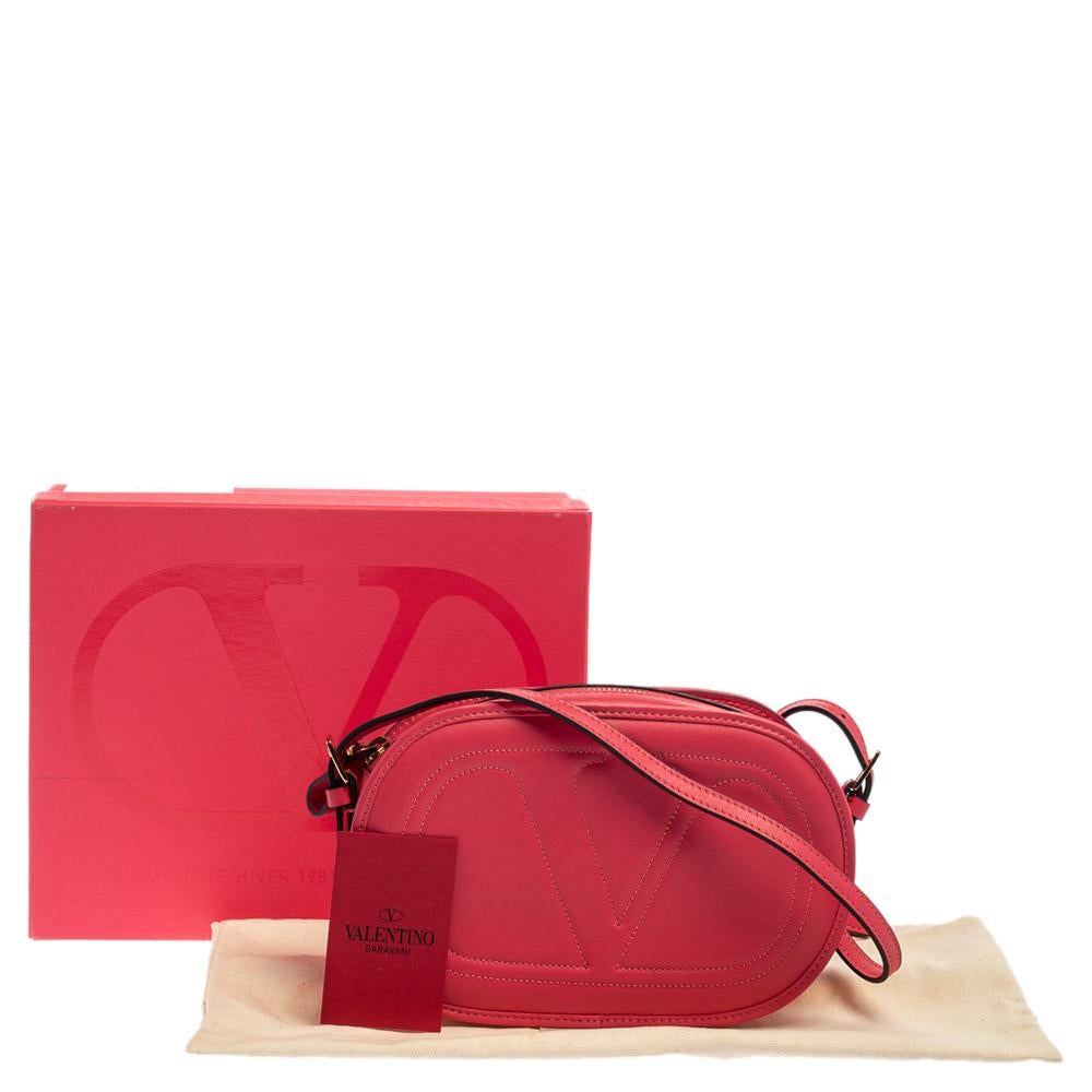 Valentino Pink Leather Logo Go Crossbody Bag 5