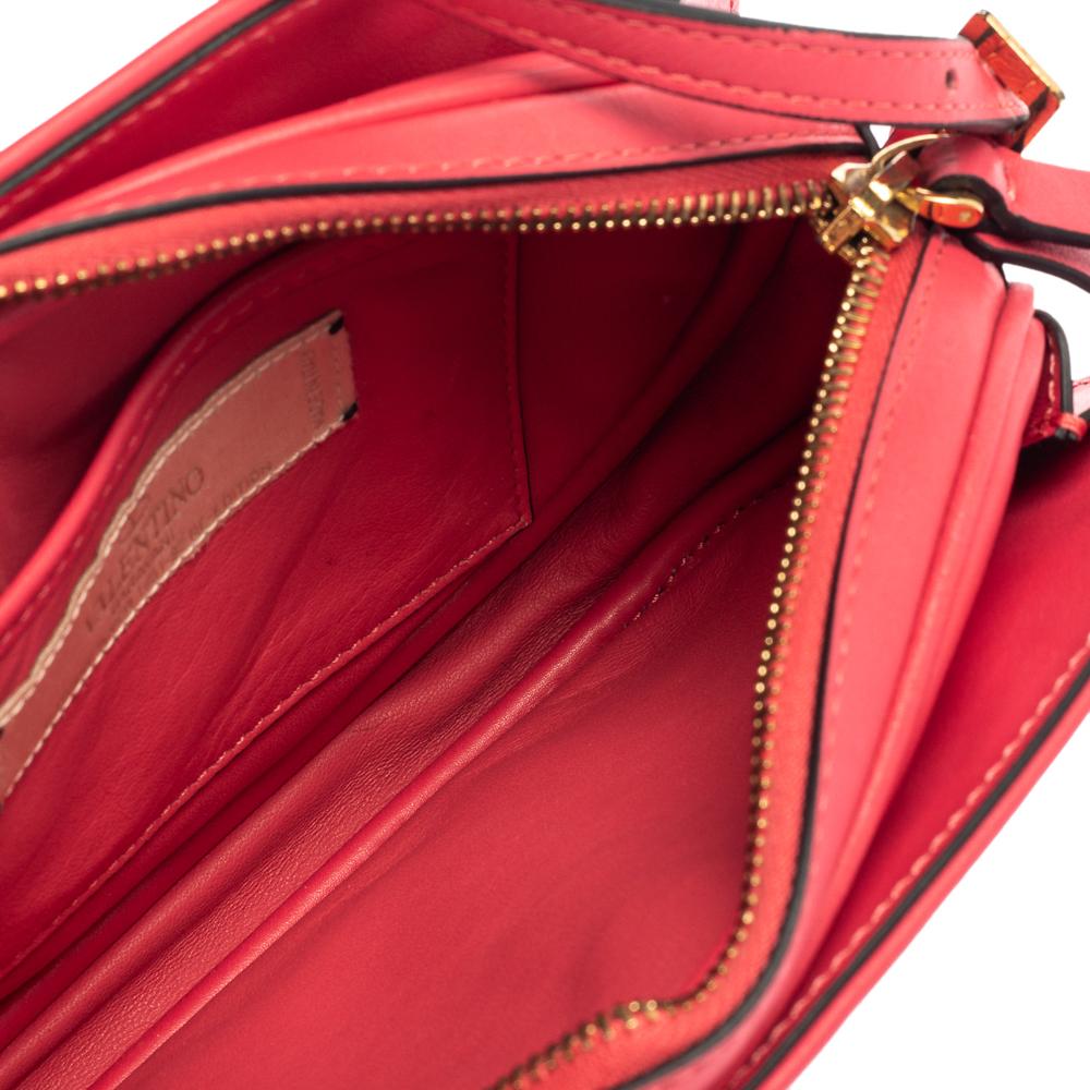 Valentino Pink Leather Logo Go Crossbody Bag 1