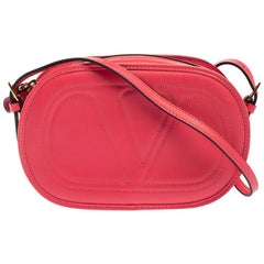 Valentino Pink Leather Logo Go Crossbody Bag
