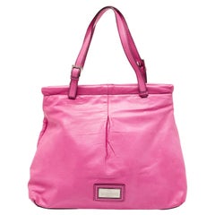 Valentino Pink Leather Logo Tote
