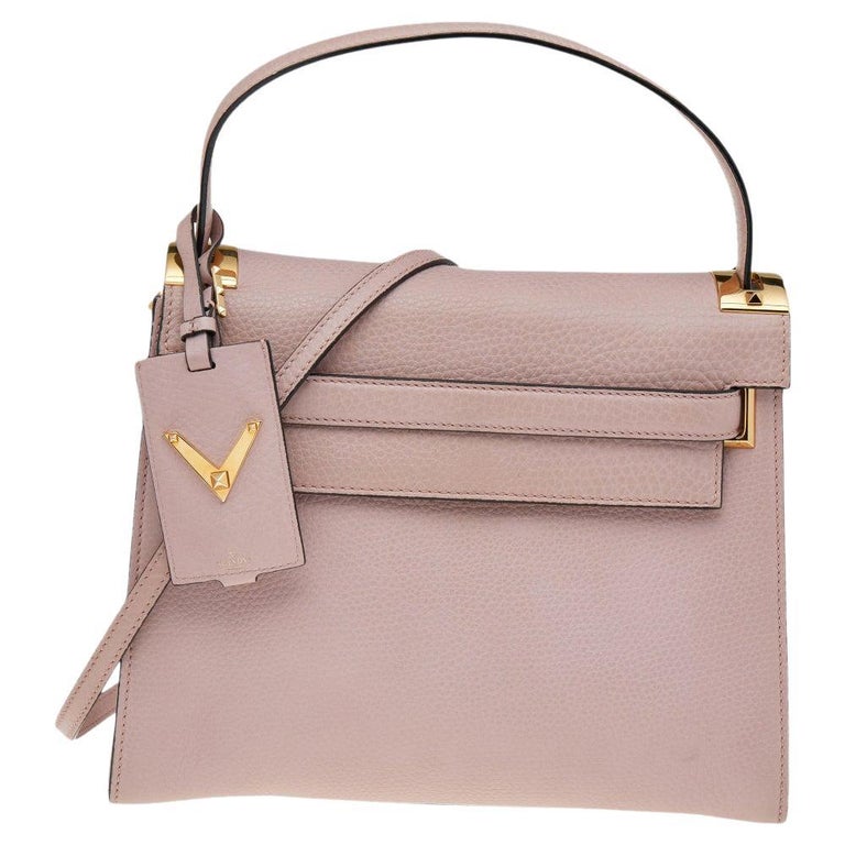 Valentino Pink Leather Medium My Rockstud Top Handle Bag at 1stDibs