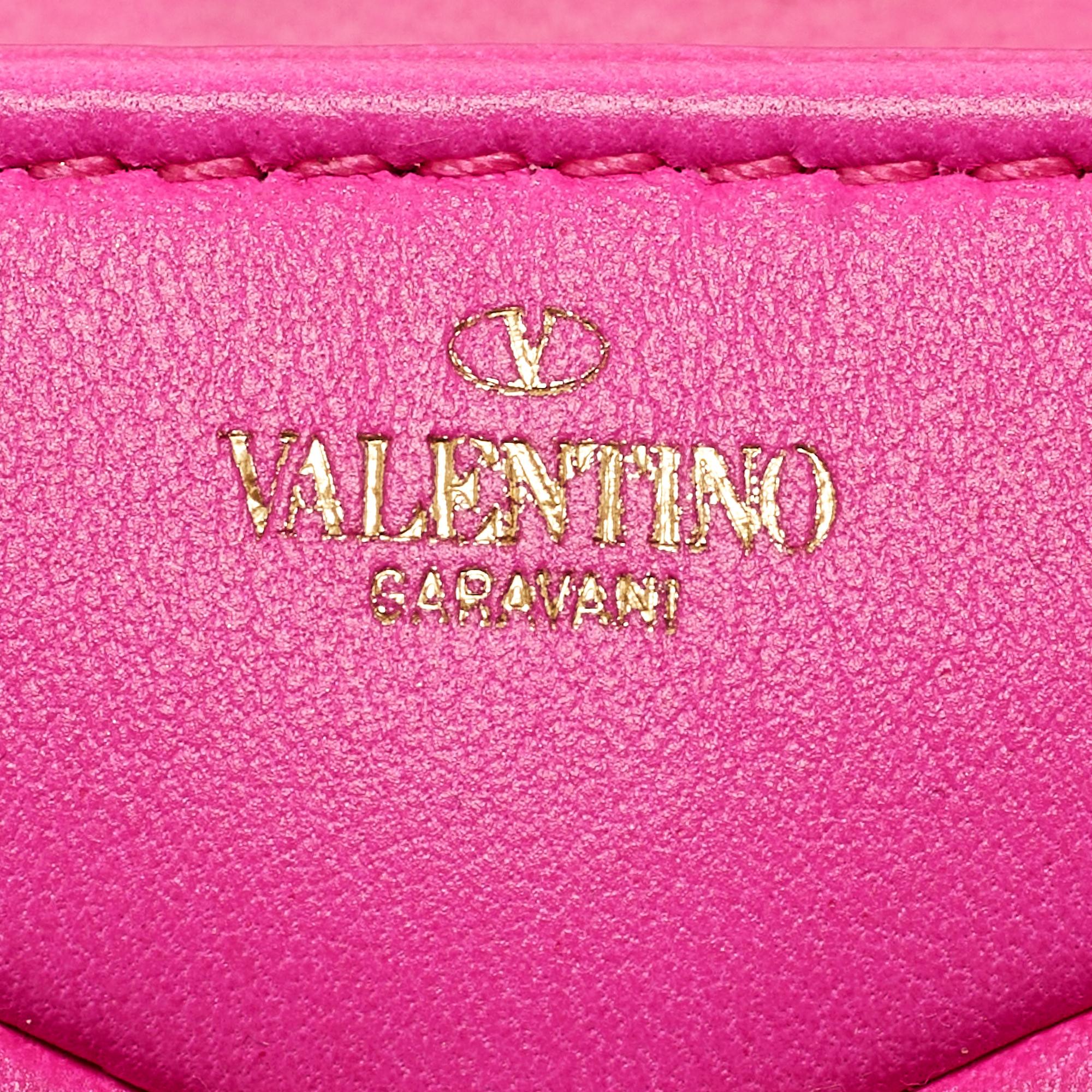Valentino Pink Leather Micro One Stud Chain Bag For Sale 3