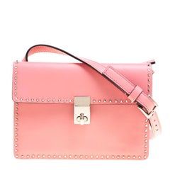 Valentino Pink Leather Micro Rockstud Crossboy Bag