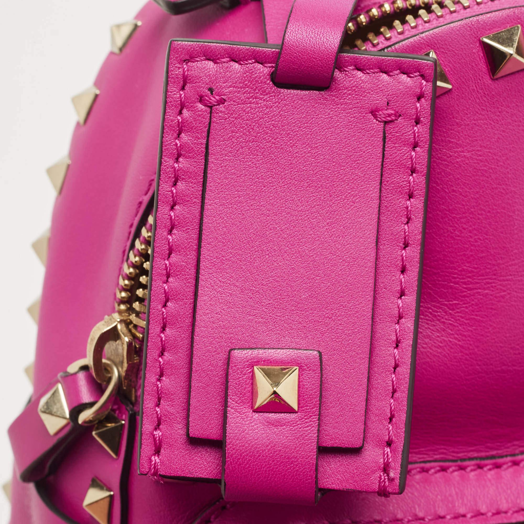 Valentino Pink Leather Mini Rockstud Backpack 12