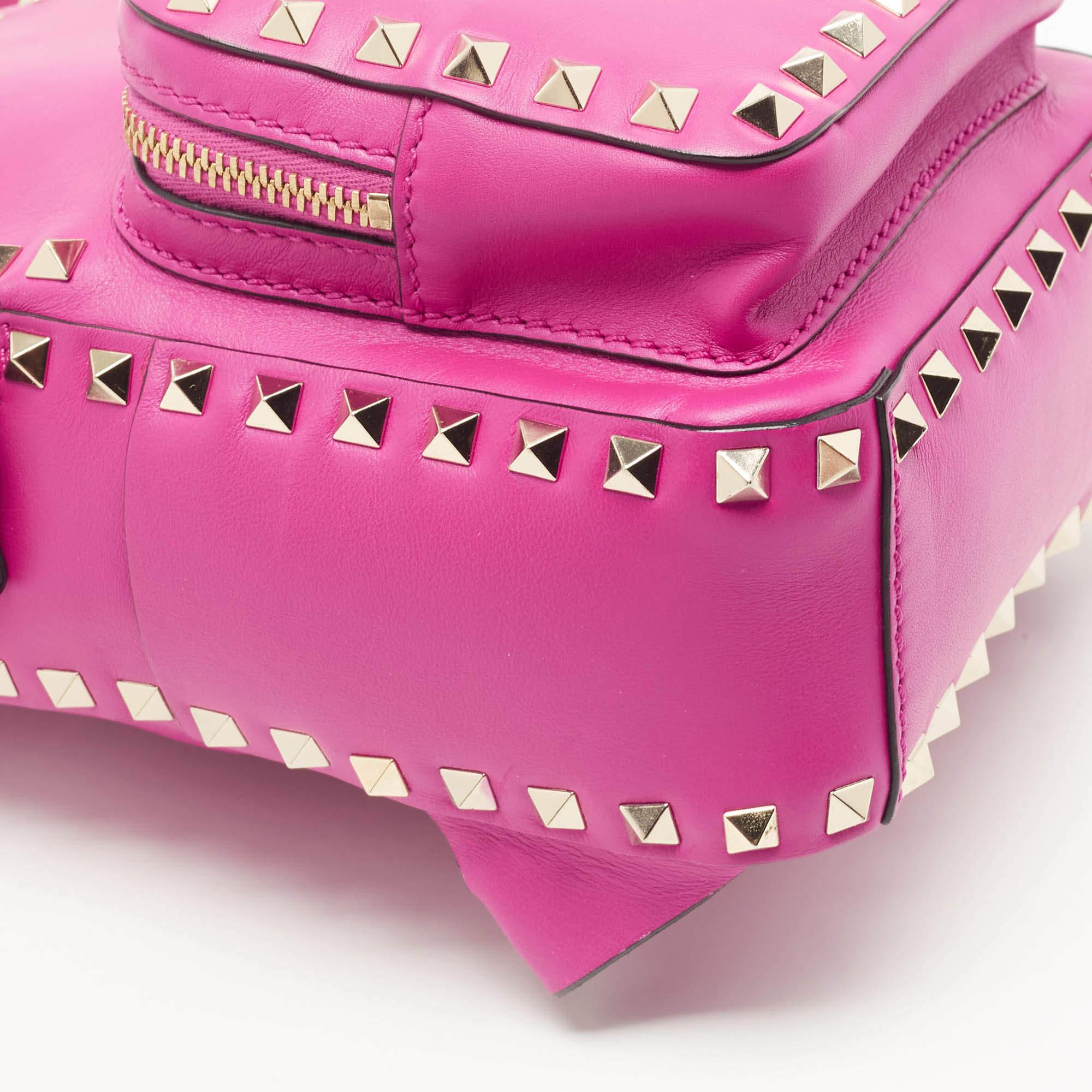 Valentino Pink Leather Mini Rockstud Backpack 2