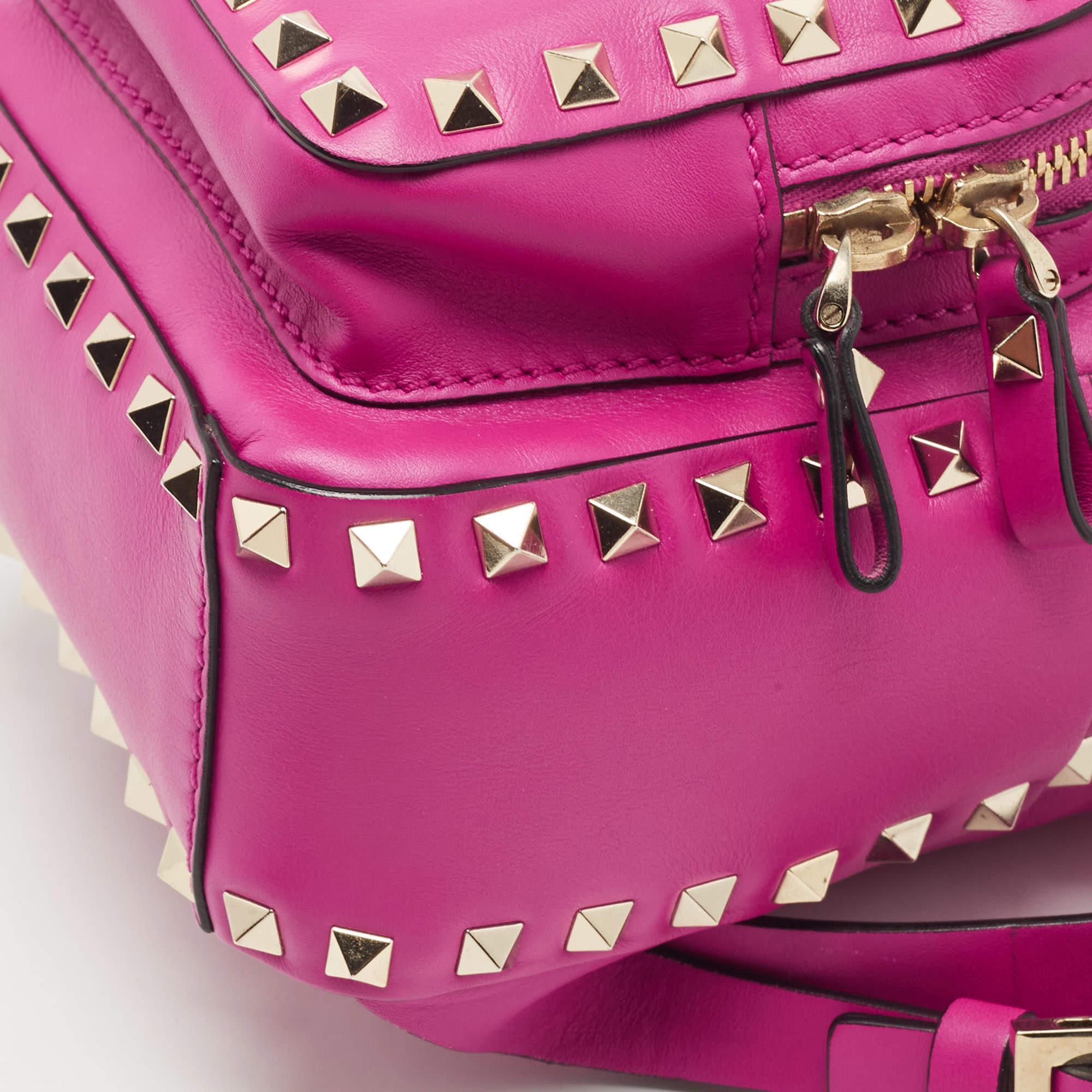 Valentino Pink Leather Mini Rockstud Backpack 3