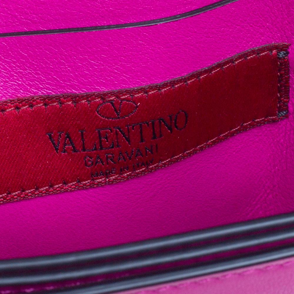 Valentino Pink Leather Mini Studs Trim Clutch 3