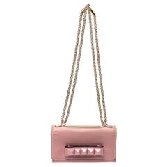 Valentino Pink Leather Mini Va Va Voom Chain Shoulder Bag