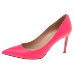 Valentino Pink Leather Pointed Toe Pumps Size 37.5