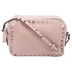 Valentino Pink Leather Rockstud Crossbody Bag