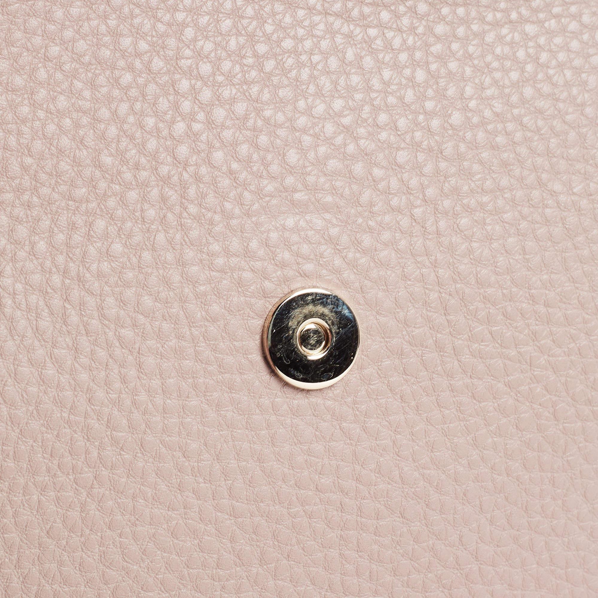 Valentino Pink Leather Rockstud Flap Wristlet Clutch 2