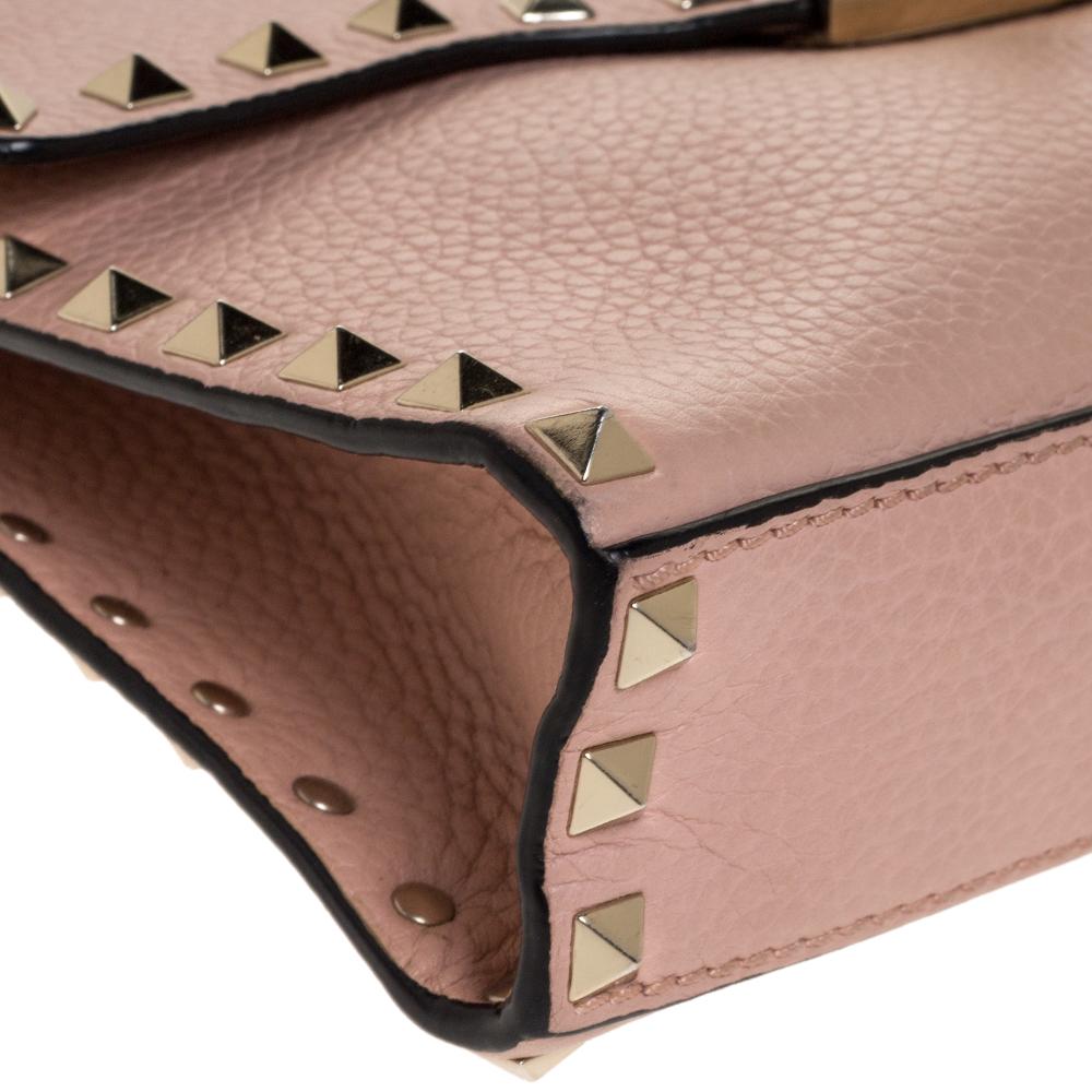 Valentino Pink Leather Rockstud Shoulder Bag 5
