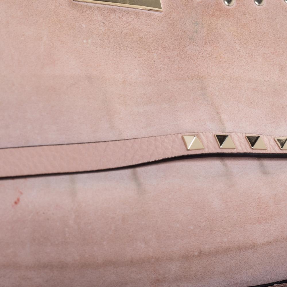 Valentino Pink Leather Rockstud Shoulder Bag 3