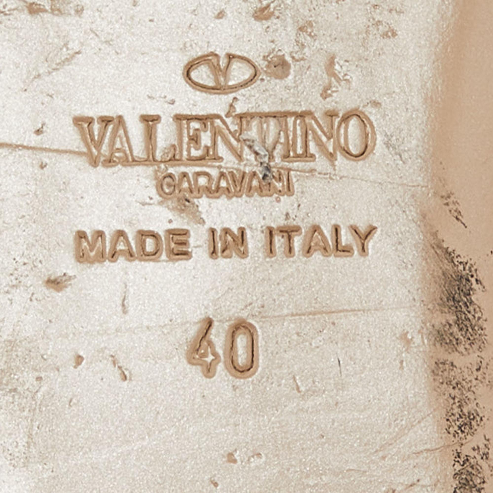 Valentino Pink Leather Rockstud Slide Flats Size 40 For Sale 4