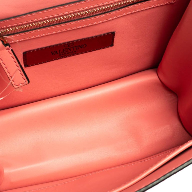 Valentino Pink Leather Small Flap Enamel Panther Shoulder Bag at 1stDibs