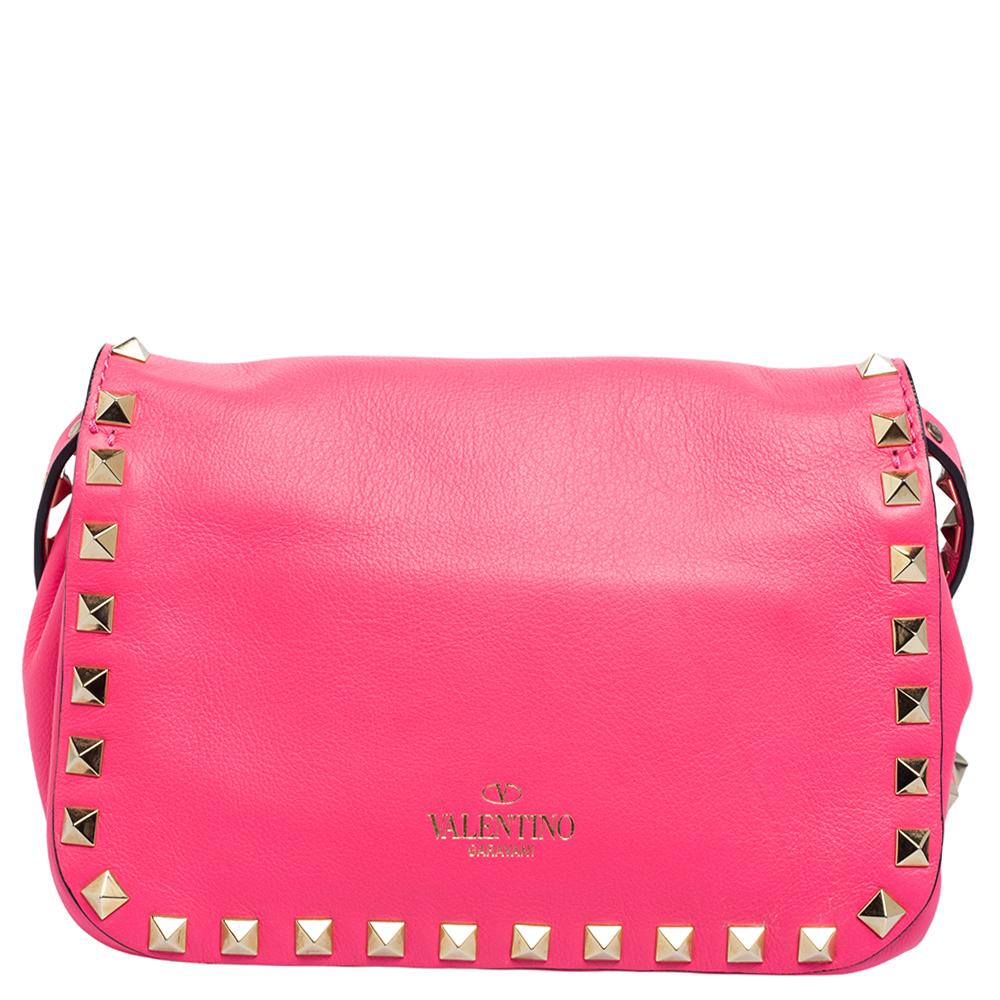 Valentino Pink Leather Small Rockstud Crossbody Bag 7