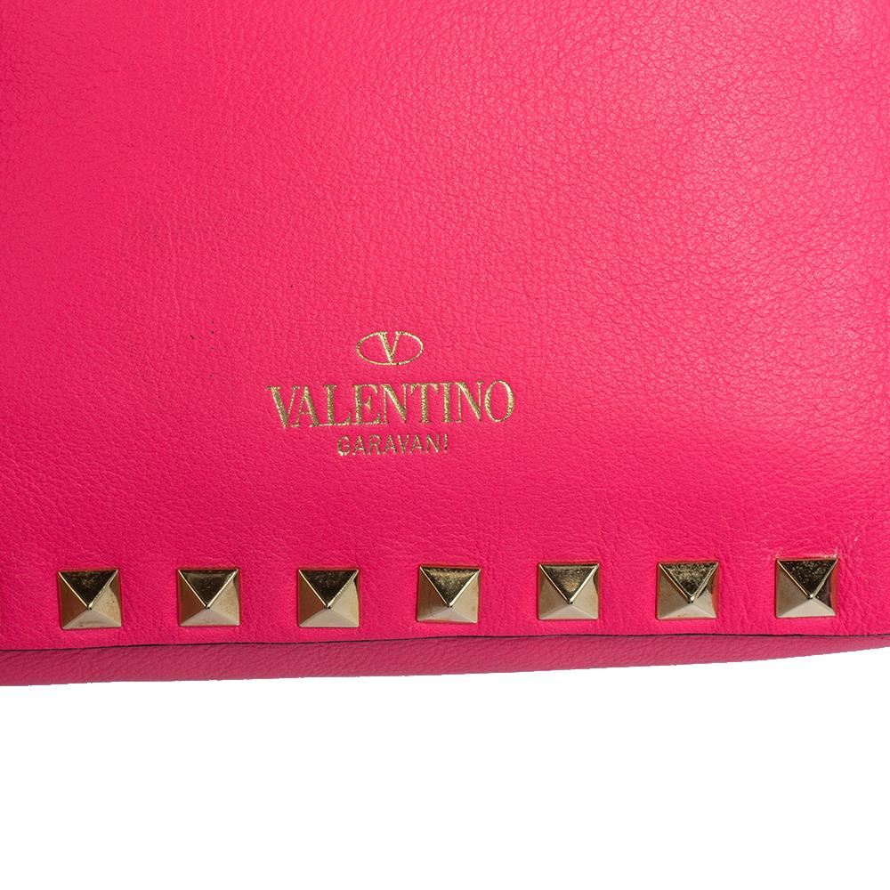 Valentino Pink Leather Small Rockstud Crossbody Bag 3