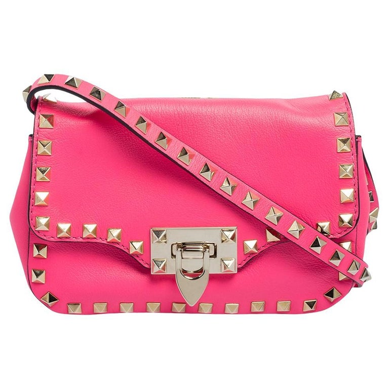 Valentino Pink Leather Small Rockstud Crossbody Bag at 1stDibs