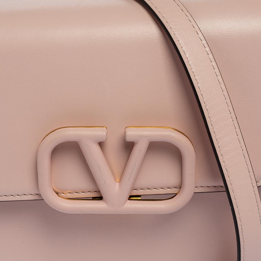 Women's Valentino Pink Leather Small VSling Shoulder Bag
