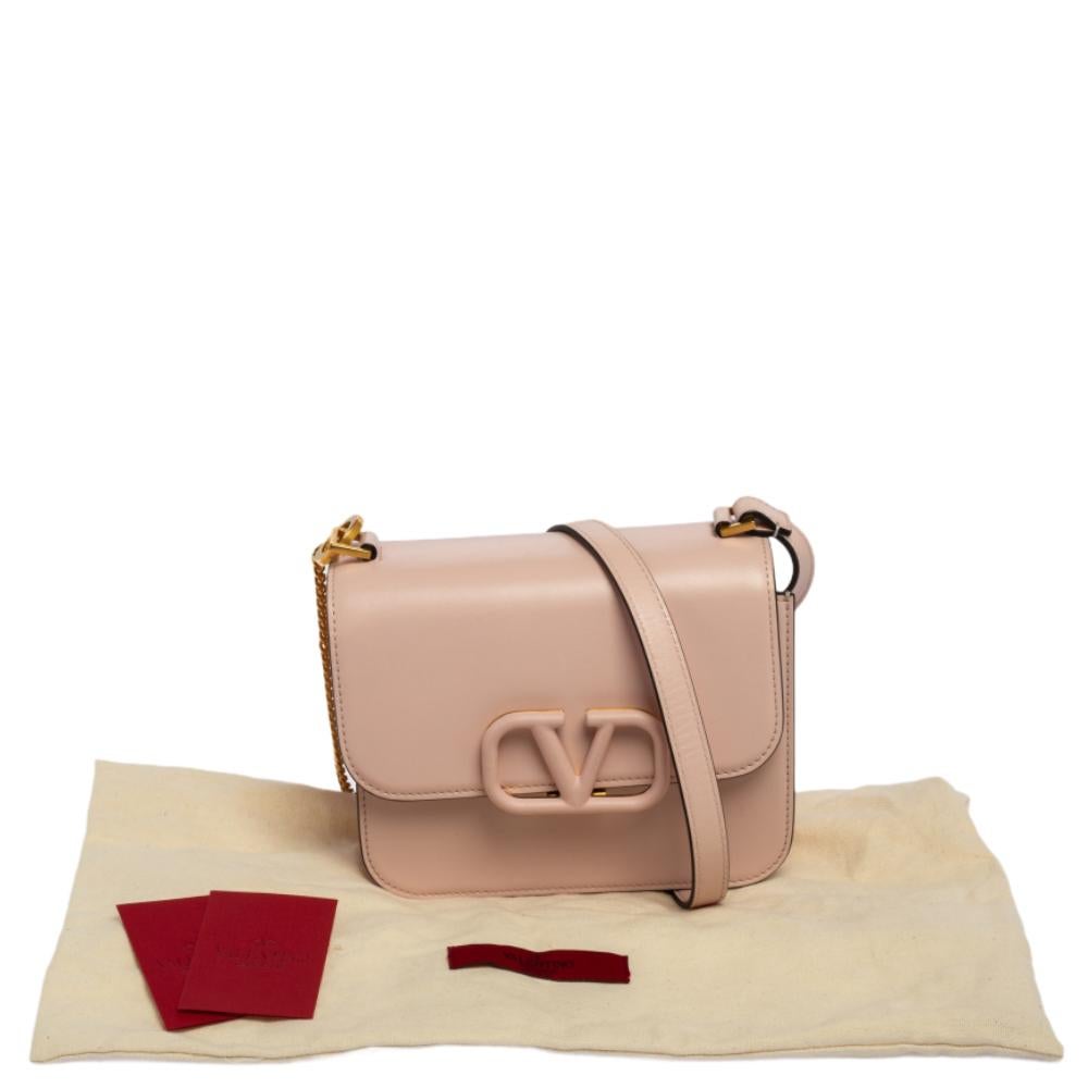 Valentino Pink Leather Small VSling Shoulder Bag 1