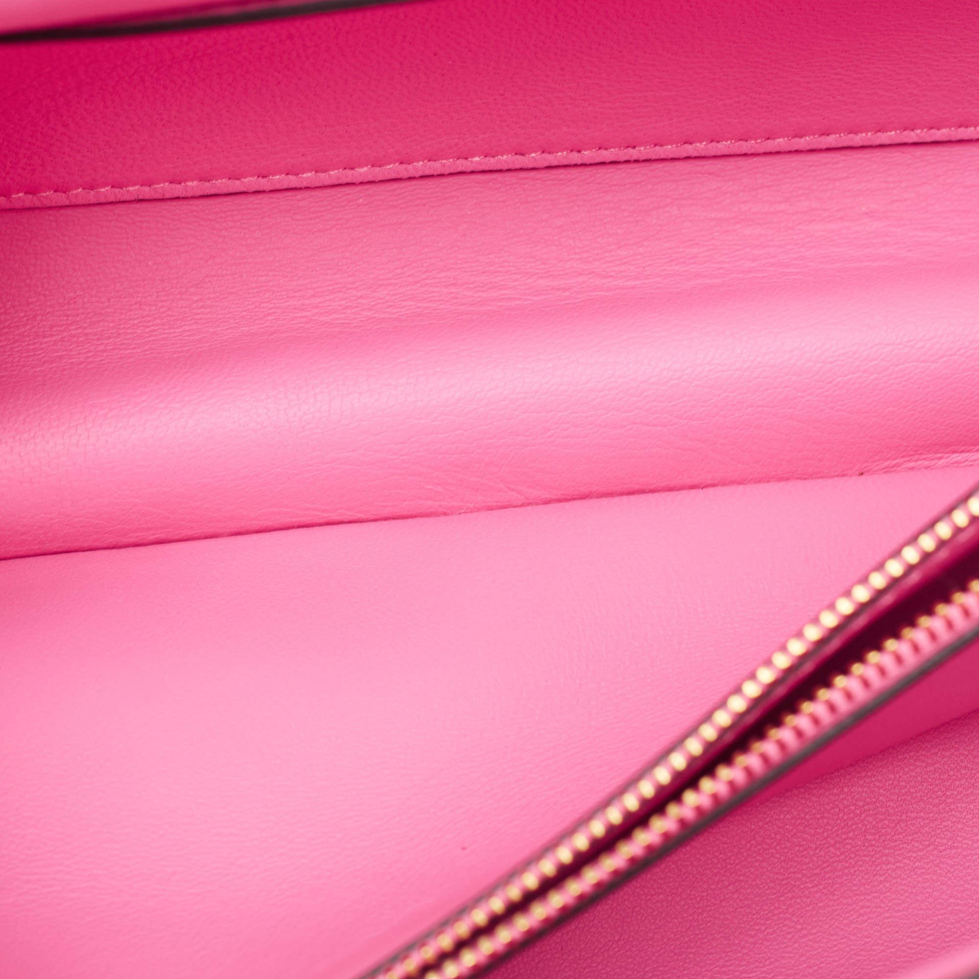 Valentino Pink Leather Stud Sign Shoulder Bag 5