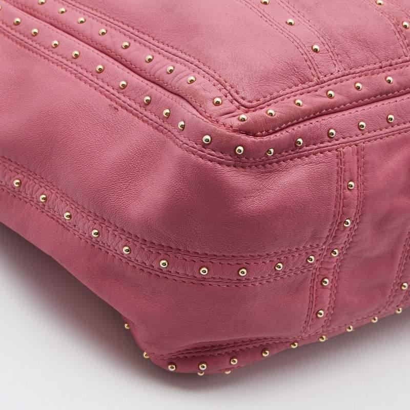 Valentino Pink Leather Studded Zip Tote 11