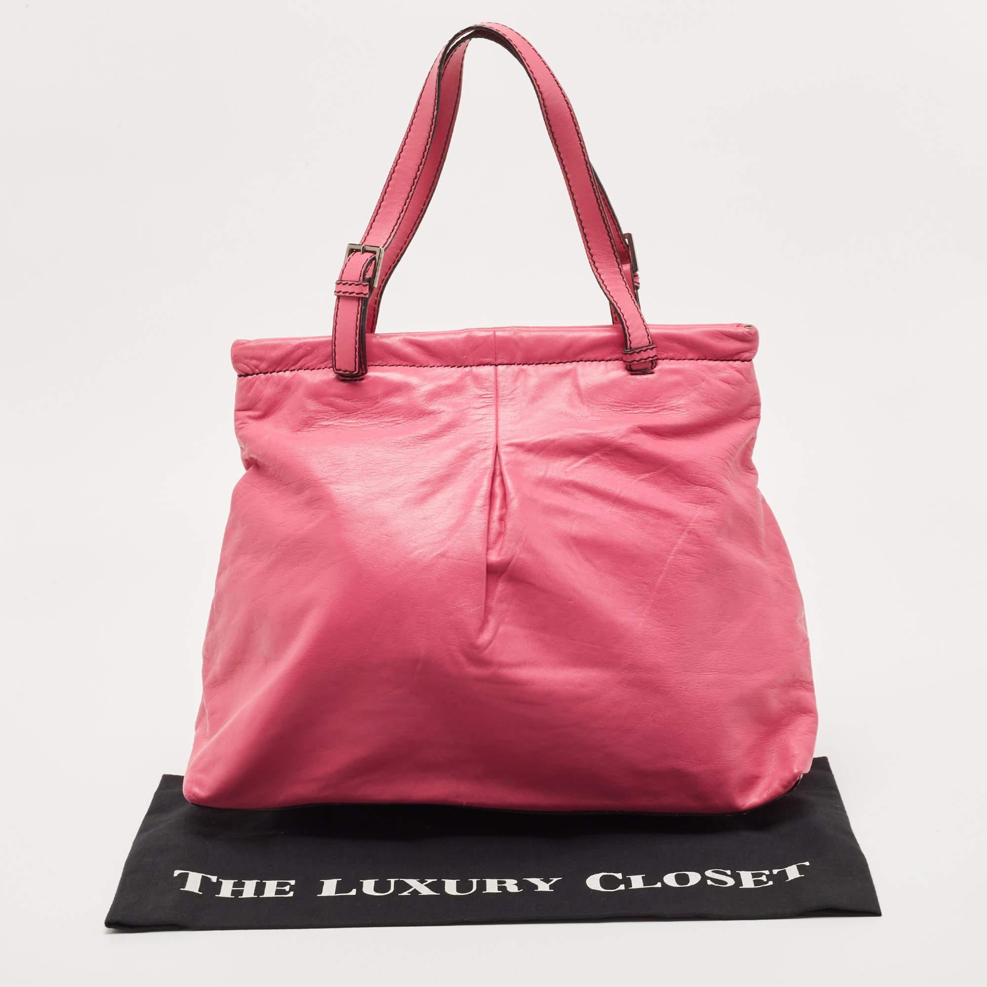 Valentino Pink Leather Tote 8