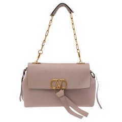 Valentino Pink Leather V Ring Shoulder Bag
