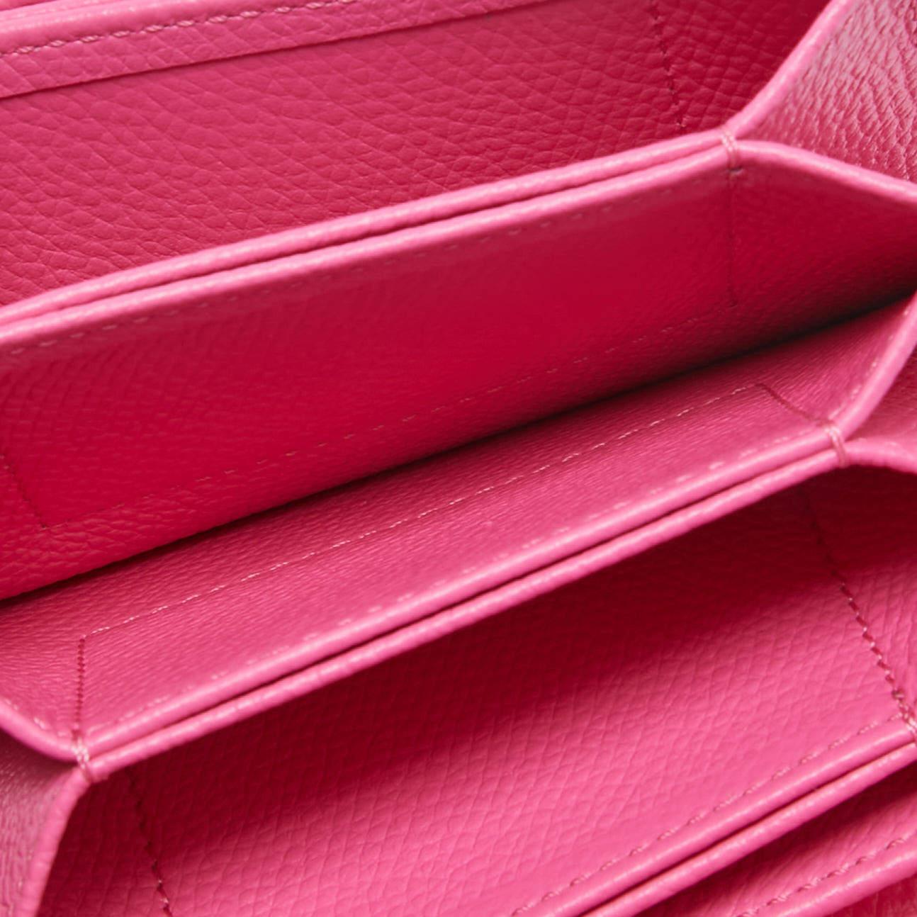 Women's Valentino Pink Leather VLogo Accordion Card Holder