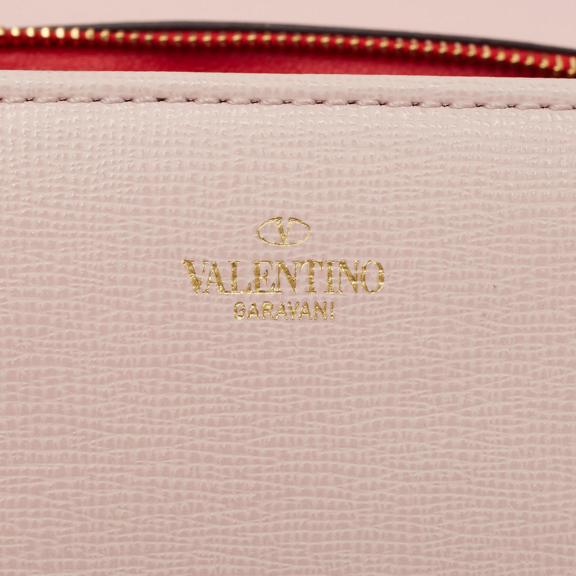 Valentino Pink Leather VLogo Flap Shoulder Bag 5