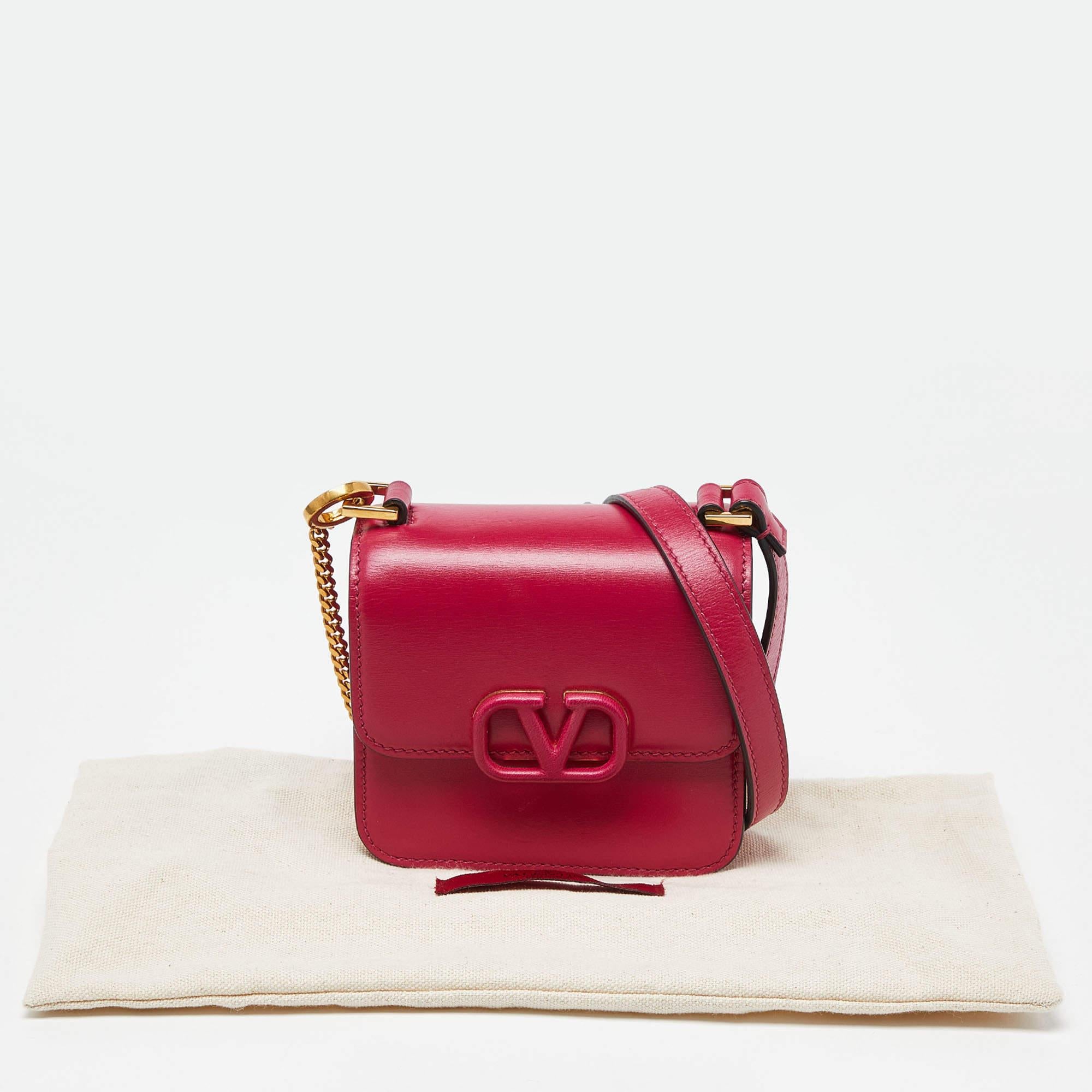 Valentino Pink Leather VSling Crossbody Bag 7