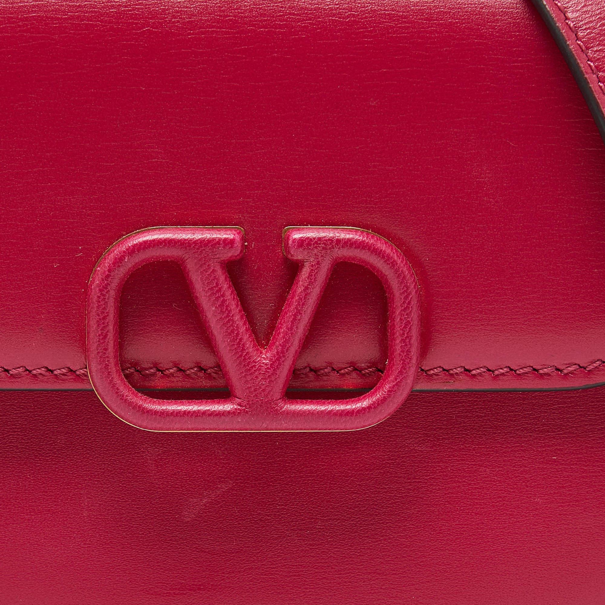 Women's Valentino Pink Leather VSling Crossbody Bag