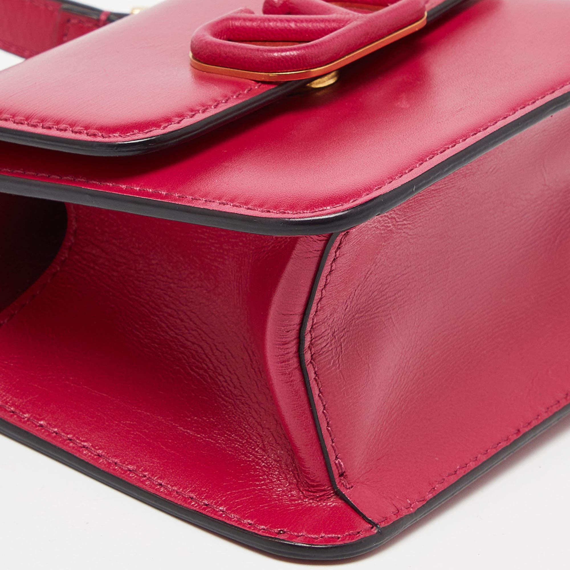 Valentino Pink Leather VSling Crossbody Bag 4