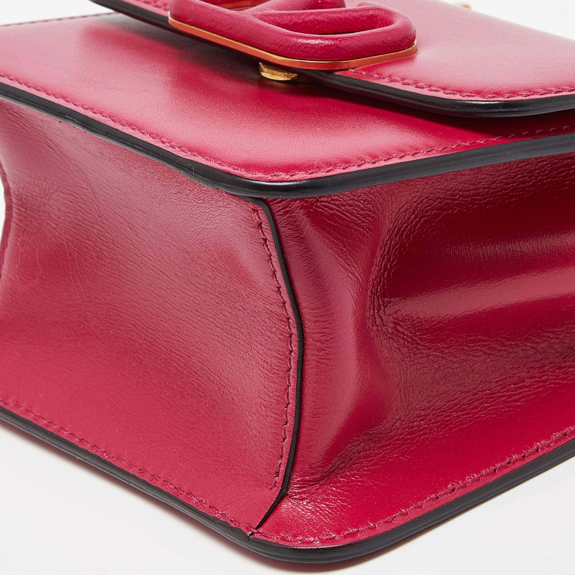 Valentino Pink Leather VSling Crossbody Bag 5