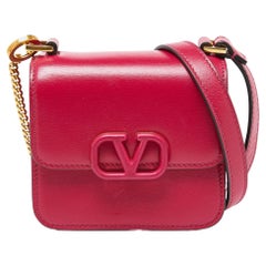 Valentino Pink Leather VSling Crossbody Bag